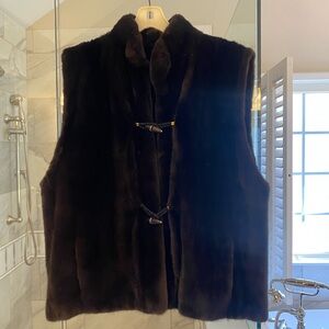 Genuine Mink Fur Vest Velvet Lined M